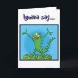 Cartão engraçado do feliz aniversario dos desenhos<br><div class="desc">A iguana diz o feliz aniversario! Para amantes do lagarto,  este cartão verde da iguana foi criado para adicionar algum divertimento a toda a festa de aniversário. Pode ser personalizado com sua própria mensagem tal como o obrigado você ou uma mensagem do divertimento do seus próprios.</div>