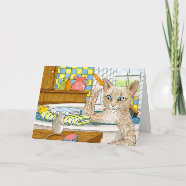 Cartão engraçado do gato 345 (Frente)