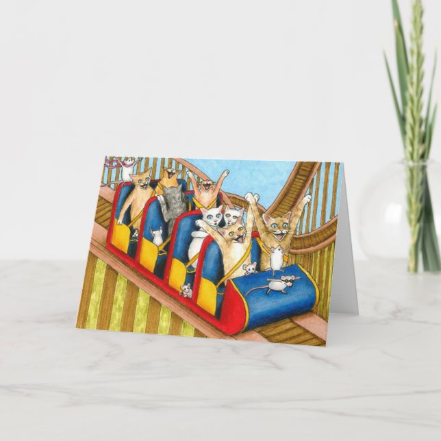 Cartão engraçado do gato 385 (Frente)