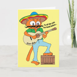 Cartão engraçado do gato da festa Cinco De Mayo em