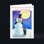 Cartão engraçado do inverno do Natal do Dia das<br><div class="desc">Você pode personalizar o cumprimento na parte dianteira ou no interior este cartão se você gostaria.  Outros produtos com esta imagem estão igualmente disponíveis em minha loja de Zazzle.</div>