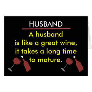 Cartão engraçado do vinho do marido