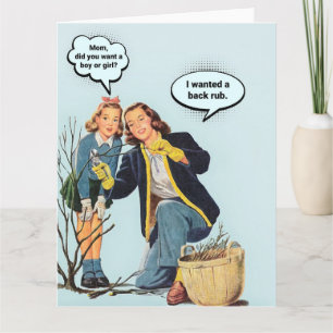 Cartão Engraçado, dona de casa dos anos 50