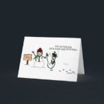 Cartão engraçado dos desenhos animados do cavalo &<br><div class="desc">O rebanho amarrou a cabeçada de Diego a um boneco de neve.</div>