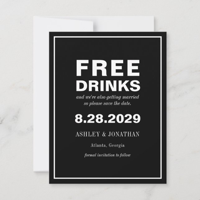 Cartão Engraçado e Diferente de Save the Date de C (Frente)