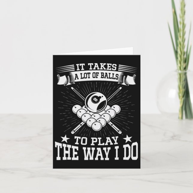 Cartão Engraçado É Preciso Muito Bilhar E Jogador De Pisc (Frente)