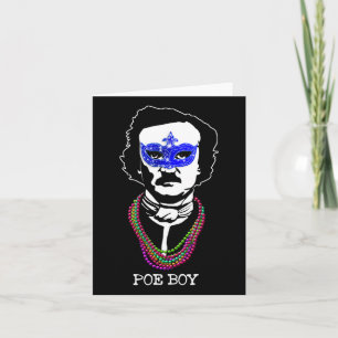 Cartão Engraçado Edgar Allan Poe Mardi Gras Mashup 1