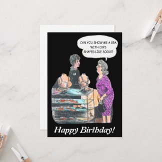 Cartão Engraçado encontrar a Bra direita Comprando a Velh