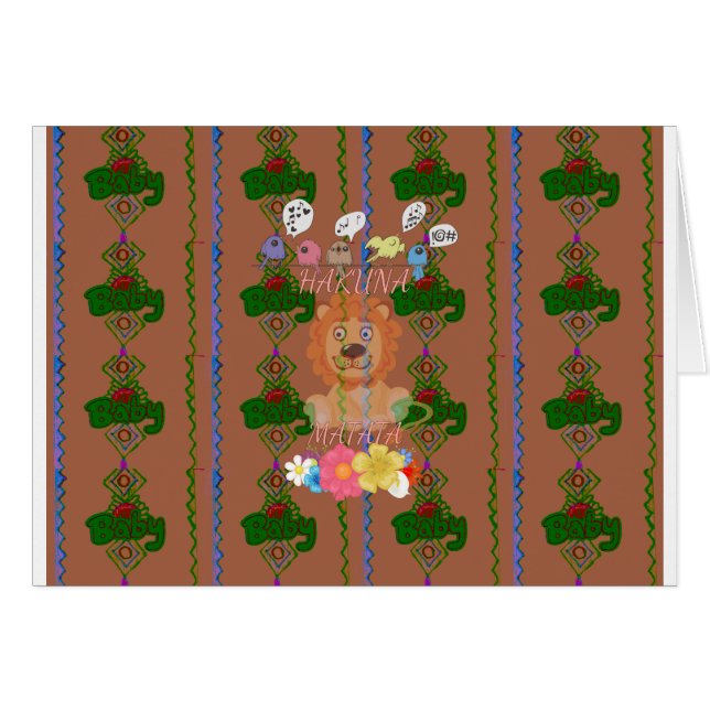 Cartão Engraçado Engraçado Rei Leão-Leão Hakuna Matata De (Frente Horizontal)