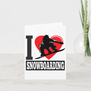 Cartão Engraçado Eu Adoro Snowboard - Presente para amant