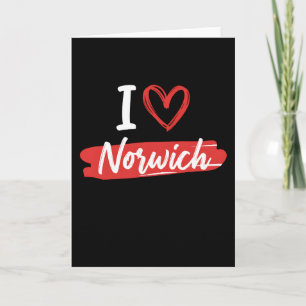 Cartão engraçado Eu Amo Norwich Gráfico de Turismo Retro