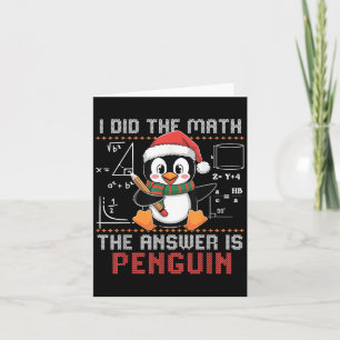 Cartão Engraçado Eu Fiz A Conta A Resposta É Pinguim Nata