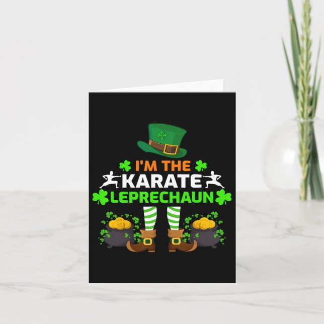 Cartão Engraçado eu ser a Rua Karate Leprechaun Karate. P (Frente)