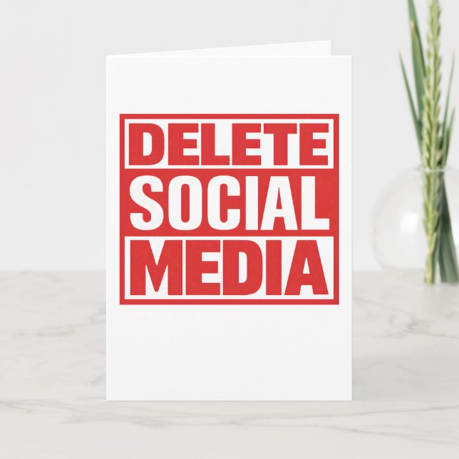 Cartão Engraçado Excluir Mídia Social Anti Internet Minim (Frente)