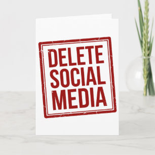Cartão Engraçado Excluir Mídia Social Anti Internet Minim
