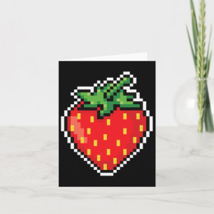 Cartão Engraçado Fácil Feira de Halloween Pixel Strawberr