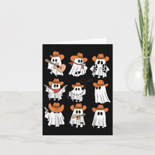 Cartão Engraçado Fantasma Ocidental Halloween Howdy Rodeo