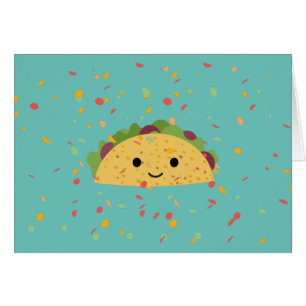 Cartão Engraçado Fantastaco Birthday Kawaii Taco Card