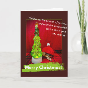 Cartão Engraçado Feliz Natal Não Solicitado Tartaruga