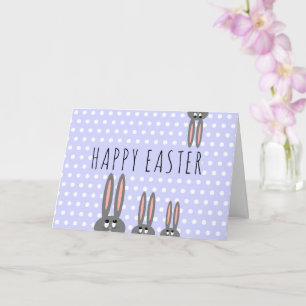Cartão Engraçado Felz pascoa Bunnies Kids Saudação Nome