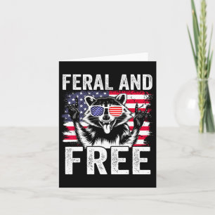 Cartão Engraçado Feral E Gratuito Homens Da Racoon Usa Ba