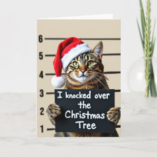 Cartão Engraçado Gato-de-Natal com Cachorro de Gato