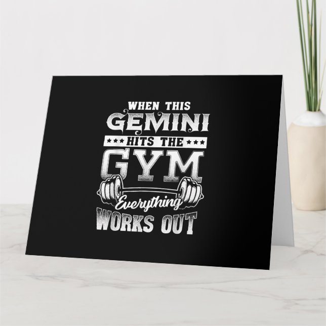 Cartão Engraçado Gemini Gym Workout Design (Frente)