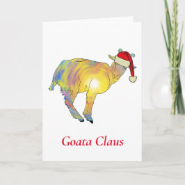 Cartão Engraçado Goat a Claus humor de Natal