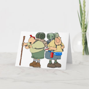 Cartão Engraçado Hikers ao ar livre acampando humor