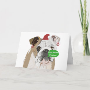 Cartão Engraçado Inglês Buldogue Natal