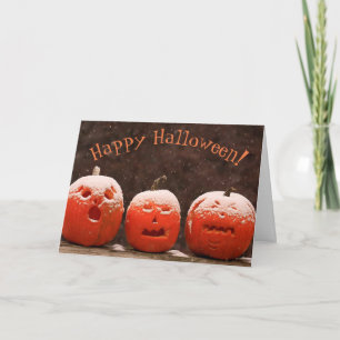 Cartão Engraçado Jack-O-Lanternas Chorando Halloween