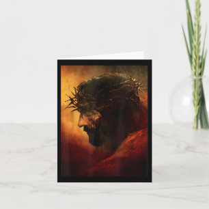 Cartão Engraçado Jesus Cristo Com A Coroa De Espinhos Grá