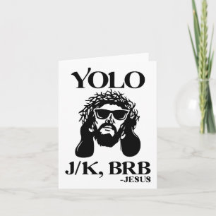 Cartão Engraçado Jesus Yolo Jk Brb Felzs pascoa Mulheres