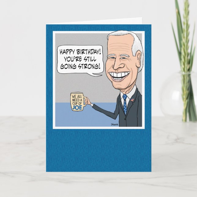 Cartão Engraçado Joe Biden No Malarkey Birthday (Frente)