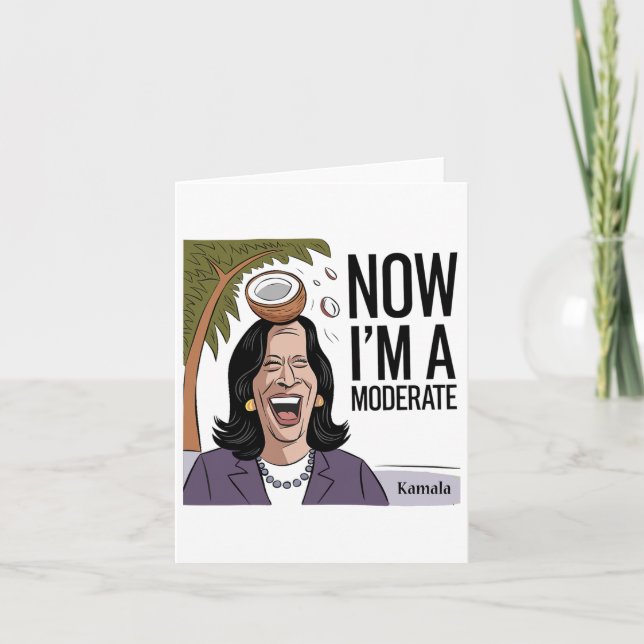 Cartão Engraçado Kamala Harris agora moderado após coco s (Frente)