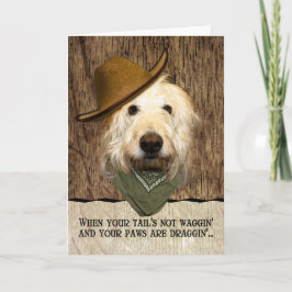 Cartão Engraçado Labradoodle Em Cowboy Que Bandana Se Des
