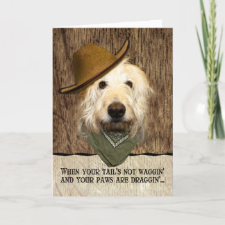 Cartão Engraçado Labradoodle Em Cowboy Que Bandana Se Des