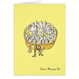 Cartão Engraçado Lemon Meringue Pie Quirky Cute Cartoon H