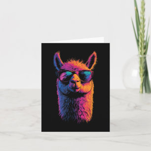 Cartão Engraçado Llama com óculos escuros coloridos sem a