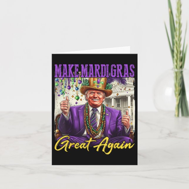 Cartão Engraçado Mardi Gras Donald Trump Mardi Gras Ameri (Frente)