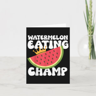 Cartão Engraçado Melancia Comendo Champ Verão