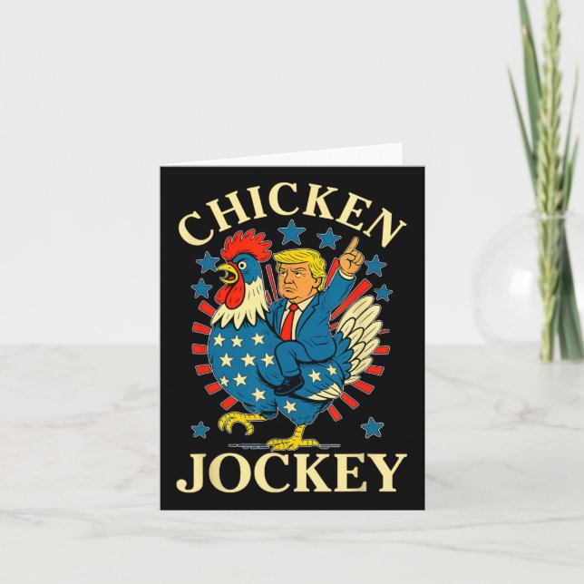 Cartão Engraçado Meme Chicken Jockey (Frente)