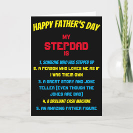 Cartão Engraçado Meu Dia de os pais De Citação Do Stepdad
