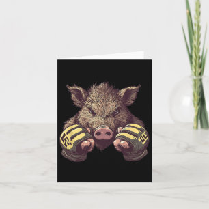 Cartão Engraçado Mma Boar - Caixa De Combate À Gaiola E A