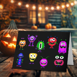 Cartão Engraçado, Monstros, Halloween