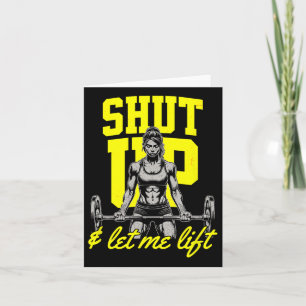 Cartão Engraçado Mulher Levantando Pesos Musculoso Sa