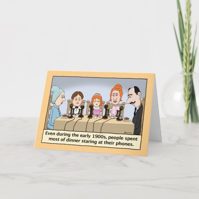 Cartão Engraçado Ocupar Telefones durante o Aniversário d (Frente)