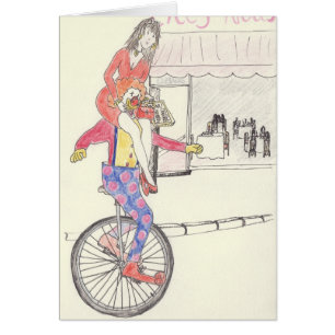 Cartão Engraçado Palhaço Romance Quirky Amor Desenhando H