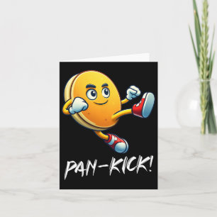 Cartão Engraçado Pancake Pan Karate Garotos Garotas Comid