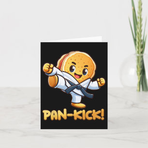 Cartão Engraçado Pancake Pan Karate Taekwondo Kick Boys G